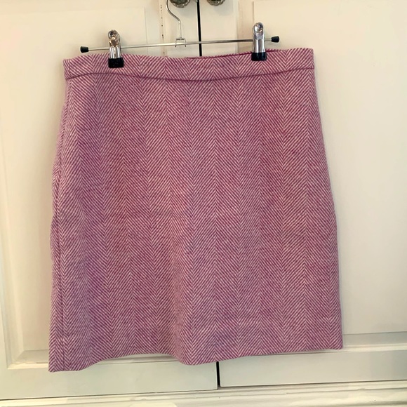 I.Crew wool herringbone skirt -size 4 -purple - Picture 1 of 5